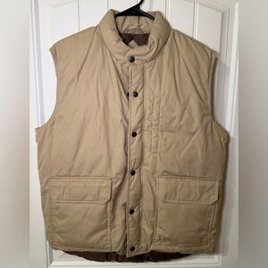 Vintage 90s Orvis Goose Down Puffer Vest Mens Large Beige Khaki EUC